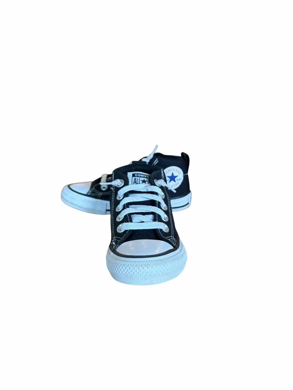 Converse Kids Chuck Taylor Black and White All Star Street Sneakers. Mid-Top.
